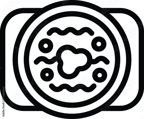 Hearty borsch icon outline vector. Traditional Ukraine food. Vegetables homemade bouillon