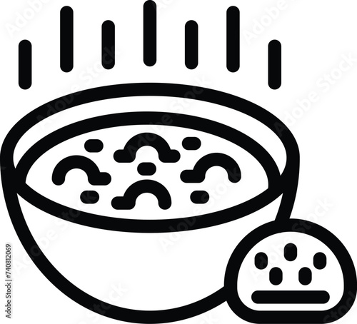 Cabbage borscht icon outline vector. Homemade hearty recipe. Sour tasting beet soup