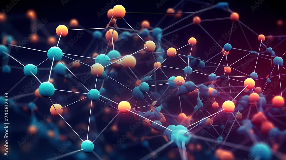 Abstract biotech innovation, dynamic digital background with molecular structure and technology elements Abstract biotech innovation, dynamic digital background with molecular structure and technology elements