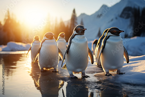 Frosty Fellowship Discover the Adorable Charm of penguins photo