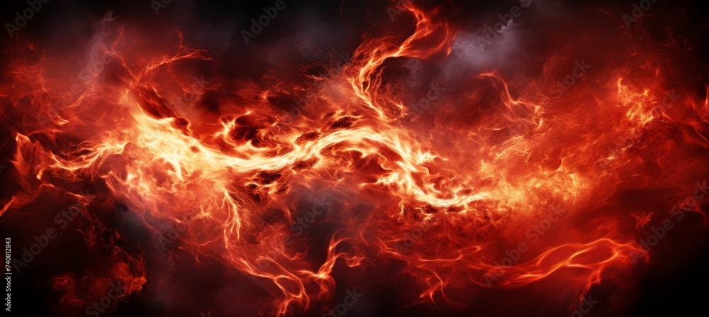 Fiery illumination  mesmerizing elemental vortex of swirling magma and electrifying energy