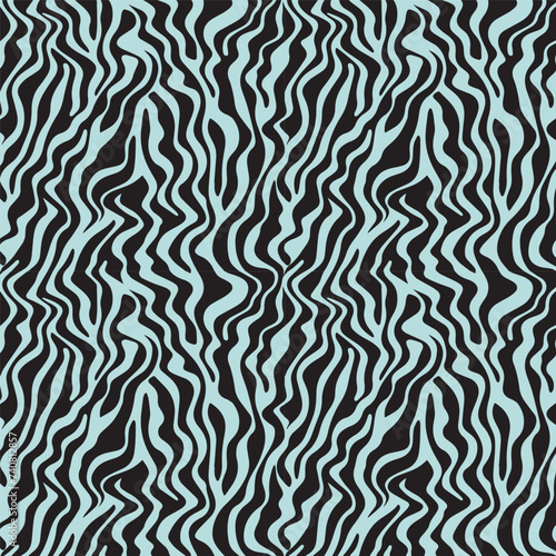 Abstract Zebra Stripes Pattern in Blue