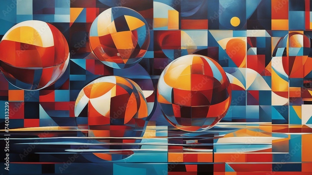 colorful background water A modern painting with geometric shapes and vibrant colors. colorful background water A modern painting with geometric shapes and vibrant colors.