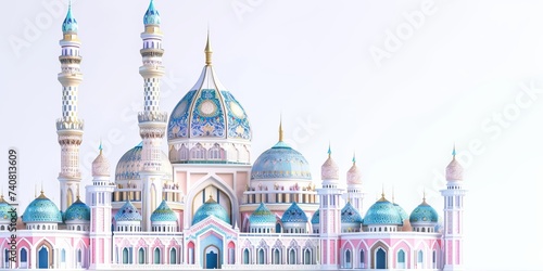 3d Mosque on white background