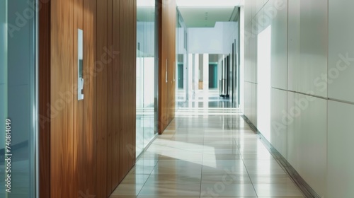 Modern Hallway with Wooden Elements