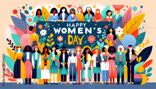 Vector illustration for Happy Women's Day poster