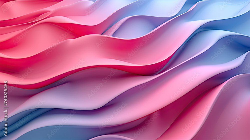 Fototapeta premium blue pink and red wavy curved background