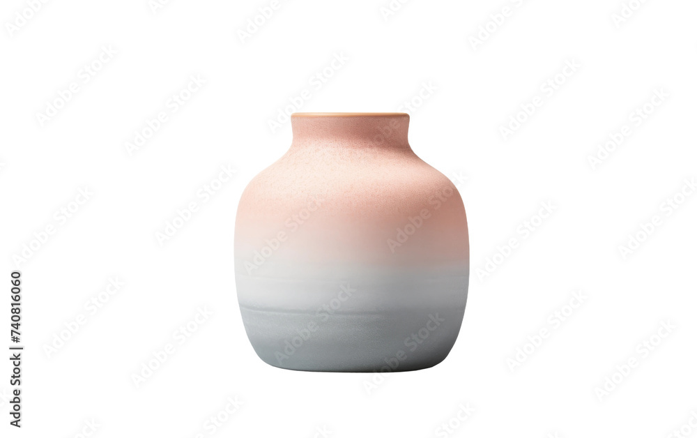 Ceramic Pot in Pastel Tones on white background