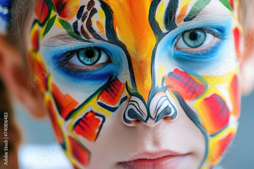 portrait of a child with painted face