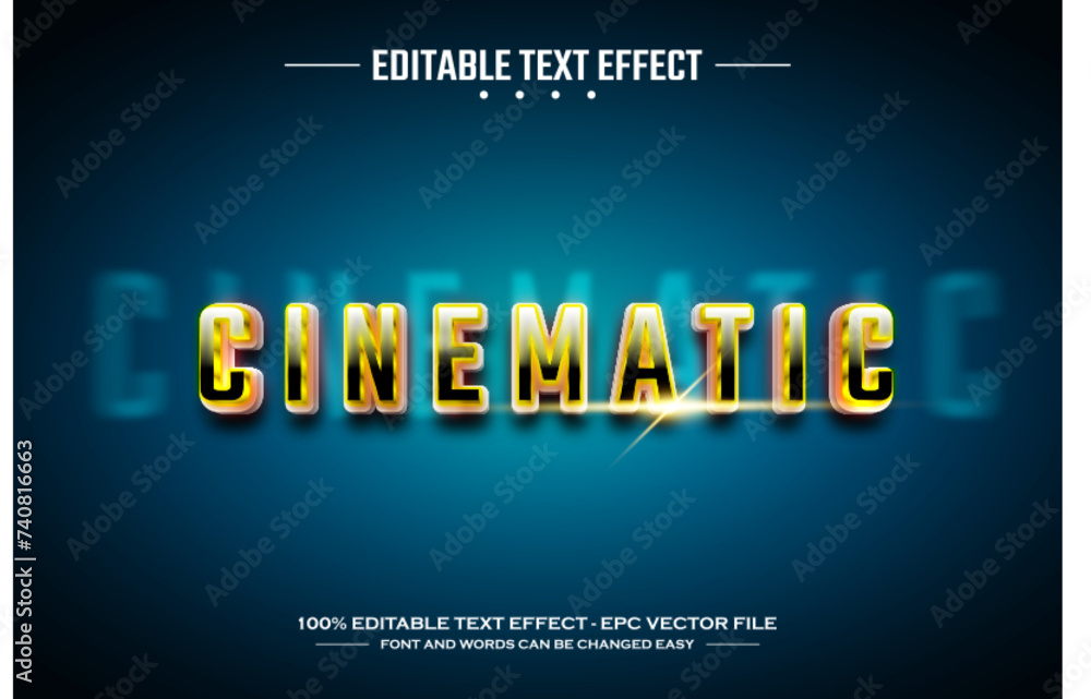 Fototapeta premium Cinematic 3D editable text effect template
