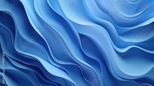 3d blue wavy surfaces abstract background 