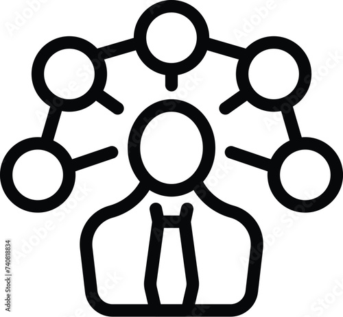 Manager skills development icon outline vector. Career effective knowledge improvement. Professional qualification progress