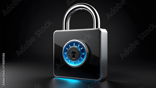 lock with lock symbol icon vector clipart isolated on a black background. security safety lock.