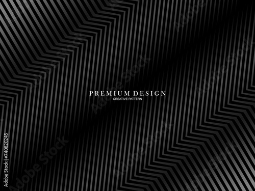 Abstract futuristic dark black background with waving design. Realistic 3d wallpaper with luxurious flowing lines. Elegant background for posters, websites, brochures, cards, banners, apps, etc.