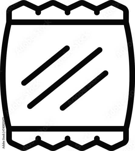 Impermeable sack icon outline vector. Hermetic transparent bag. Pouch storage pack