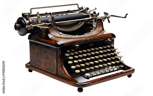 Victorian Era Typewriter Historical Writing Tool on white background