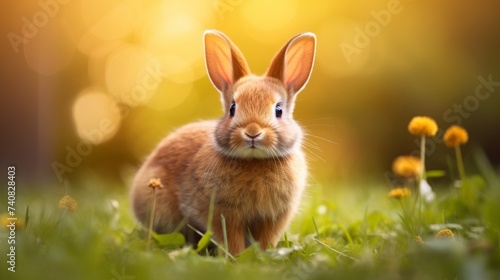 cute animal pet rabbit or bunny smiling and laughing isolated with copy space for easter background, rabbit, animal, pet, cute, fur, ear, mammal, background, celebration, generate by AI.