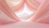 春のステージ、柔らかいピンクの布でできた背景素材