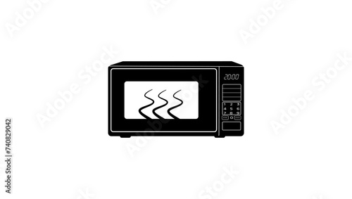 Microwave Oven, black isolated silhouette