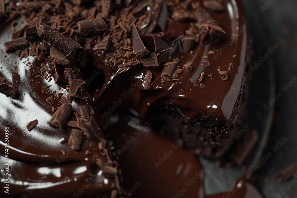 Gros plan sur un gâteau fondant au chocolat » IA générative Gros plan sur un gâteau fondant au chocolat » IA générative