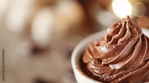 Gros plan sur une délicieuse mousse au chocolat » IA générative