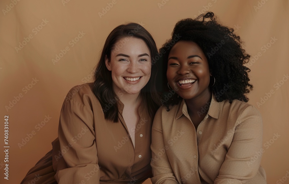 two happy african american women hug and smile, friendship and happiness concept two happy african american women hug and smile, friendship and happiness concept