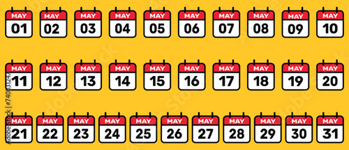 Calendar all may set Vector illustration background design. photo