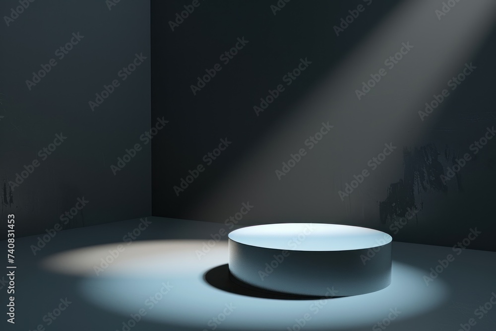 Captivating and dynamic 3D rendered podium presentation mockup with dramatic perspective angles, infusing excitement and energy into the scene Captivating and dynamic 3D rendered podium presentation mockup with dramatic perspective angles, infusing excitement and energy into the scene