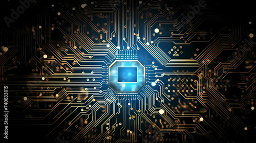 Technology circuit board texture background, abstract circuit board banner wallpaper