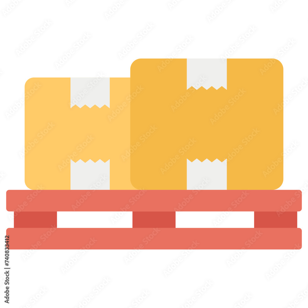 Cardboards flat icon design, package concept Cardboards flat icon design, package concept