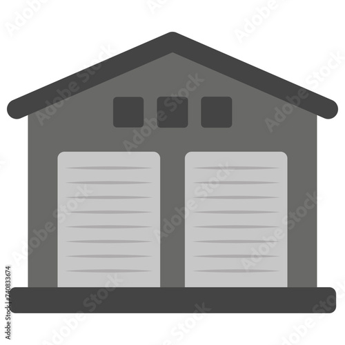 Warehouse flat icon design, storage house 