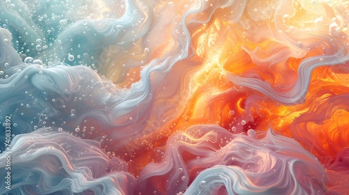 Fototapeta Naklejka Na Ścianę i Meble -  Seamless abstract color wallpaper. Wavy fluid pattern.