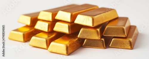 A pile of Gold Bars white background