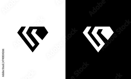 S initial logo diamond monogram logo design vector