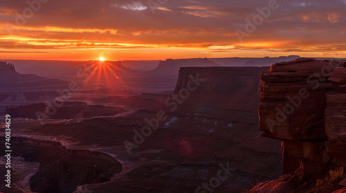 The sun rises, casting warm...