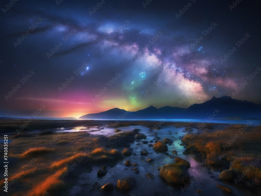Milky Way Reflecting in a lake. Milky Way Reflecting in a lake.