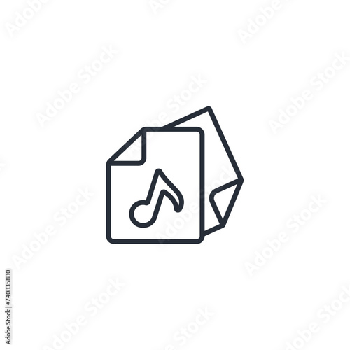 Audio file icon. vector.Editable stroke.linear style sign for use web design,logo.Symbol illustration. photo