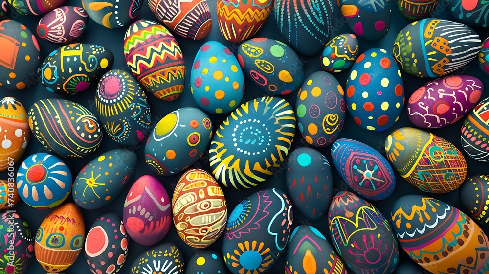 Easter holiday background wallpaper, bunny, colorful eggs pattern, colored egg, banner design, card poster Easter holiday background wallpaper, bunny, colorful eggs pattern, colored egg, banner design, card poster