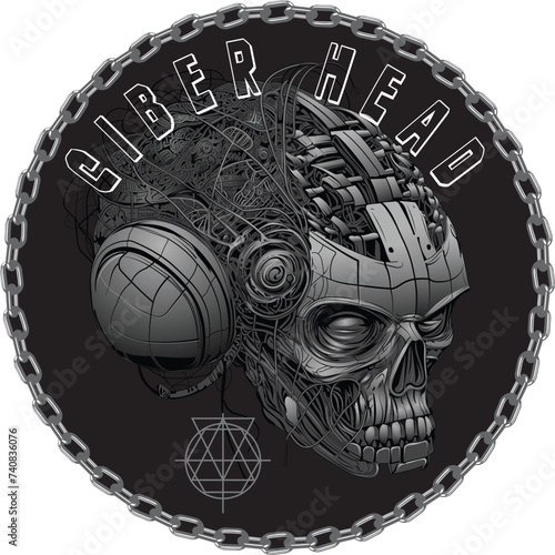 head of a robot, artificial human droid