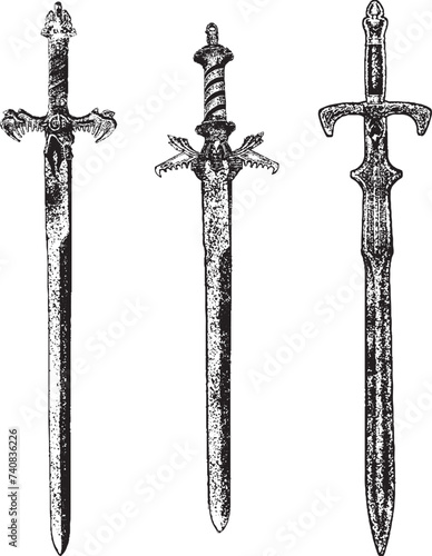 set of swords handdraw photo
