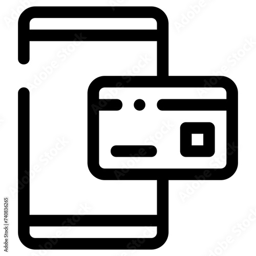 online payment icon, simple vector design