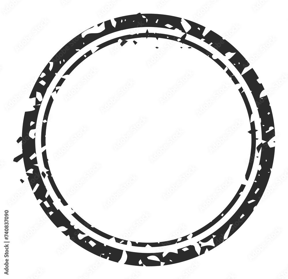 Round postal stamp. Grunge texture frame template Round postal stamp. Grunge texture frame template