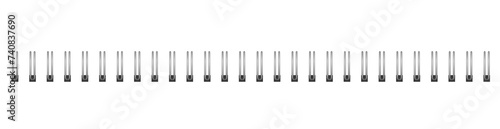 Metal spiral for page binder. Silver shiny mockup