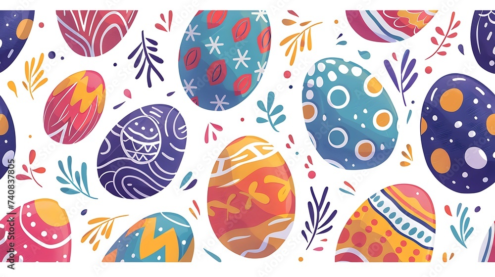 Easter holiday background wallpaper, bunny, colorful eggs pattern, colored egg, banner design, card poster Easter holiday background wallpaper, bunny, colorful eggs pattern, colored egg, banner design, card poster