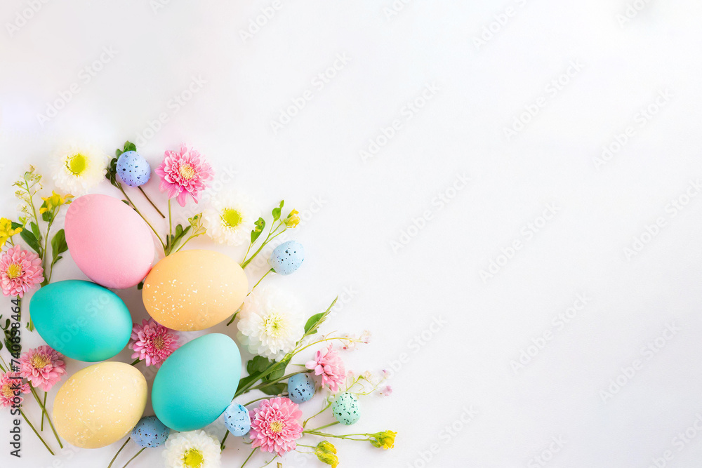 Ostereier, Dekoration, Blüten, Pastell 