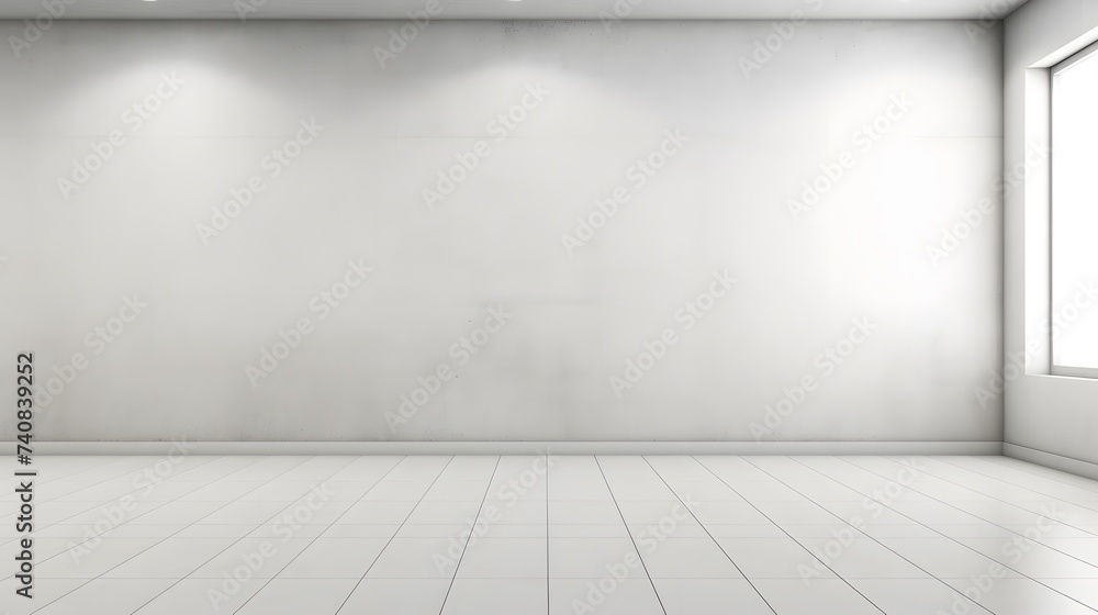 Abstract architecture with blank white wall.