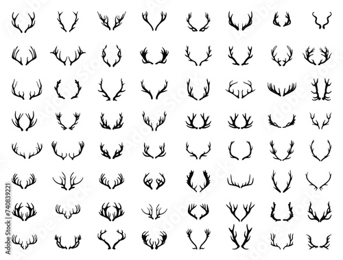 Antlers silhouette vector art white background