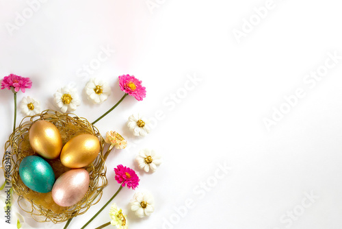 Ostereier, Dekoration, Blüten, Pastell 
