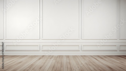 Abstract architecture with blank white wall.