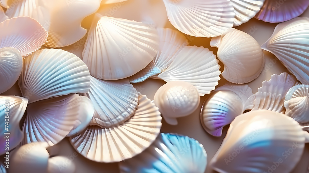 Multicolored seashells, full of hidden details Multicolored seashells, full of hidden details